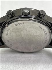 Fossil Flynn Chronograph Quartz 43mm Blue Dial Grey Steel Watch BQ1738